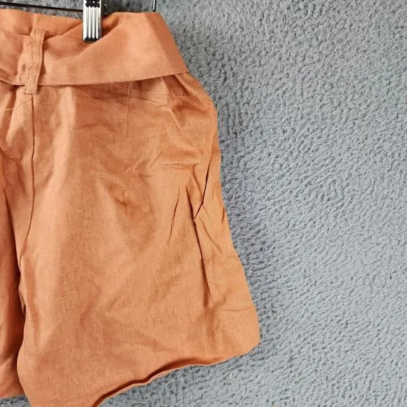 Indigo Rein Linen Blend Hayden Belted Shorts Juniors' Small Pheasant Pull On - Picture 13 of 14